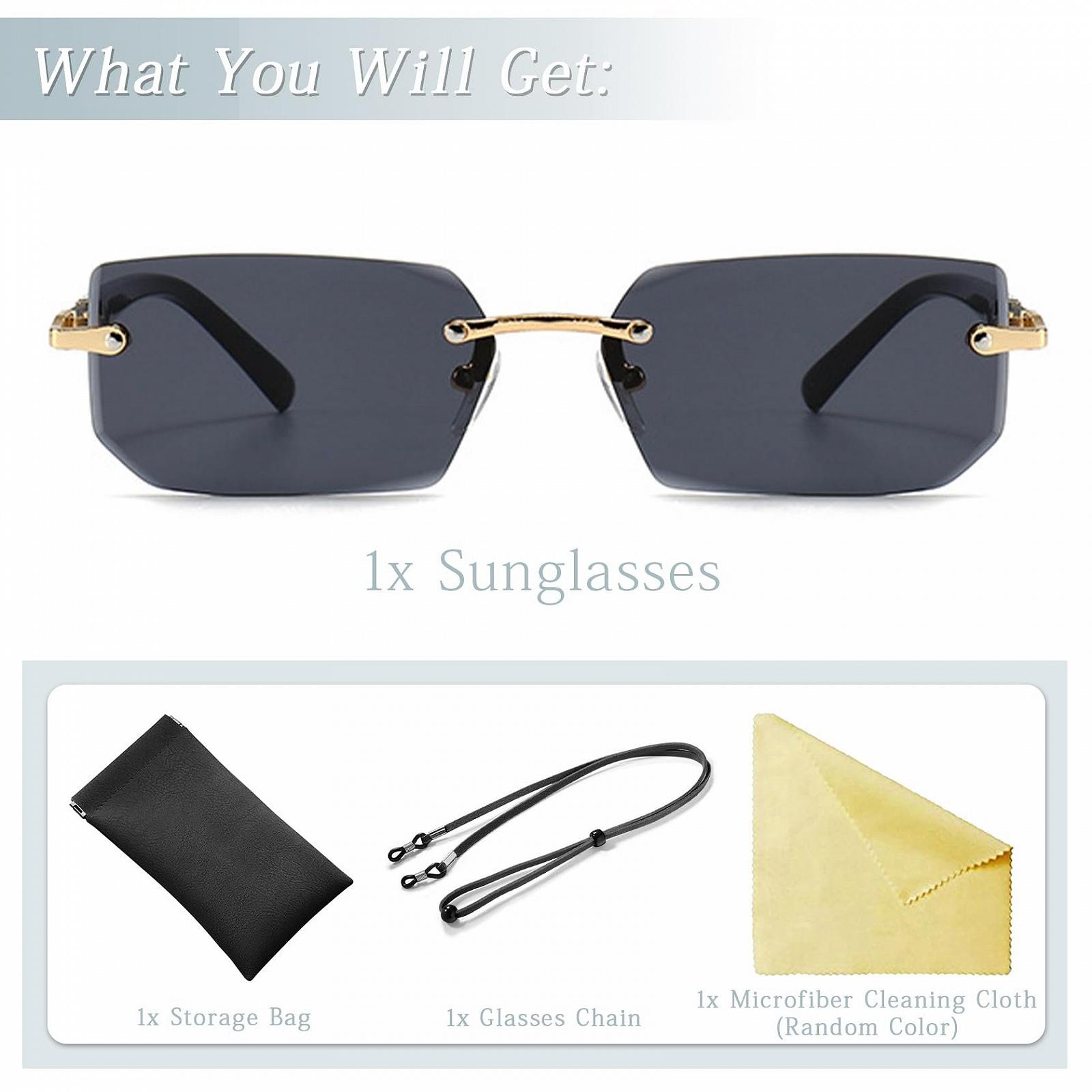 Сонцезахисні окуляри Без оправи MEGAVOW Прямокутні, фото №5