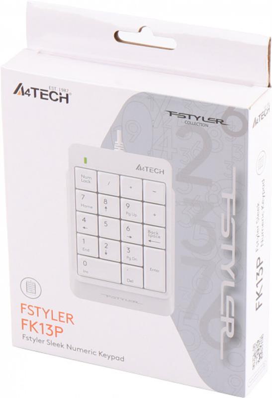 Цифровой клавиатурный блок A4Tech FK13P White USB, фото №4
