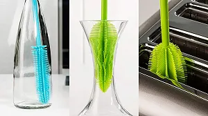 Набір щіток для пляшок та посуду Kochblume Силіконові Набір 3 шт. Lime synthetic.ua - Фото 1