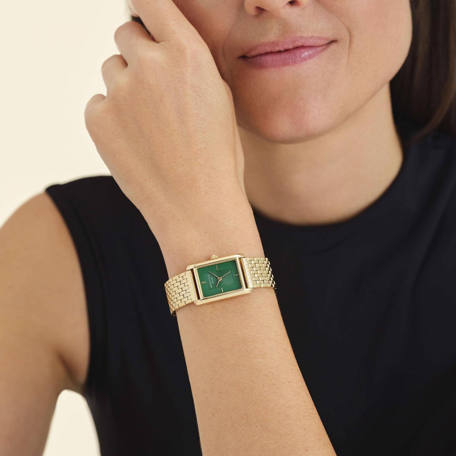 Годинник Rosefield Heirloom Emerald Green з смарагдово-зеленим циферблатом та золотим корпусом 23.5 x 30.6 мм HEGSG-H05, фото №4