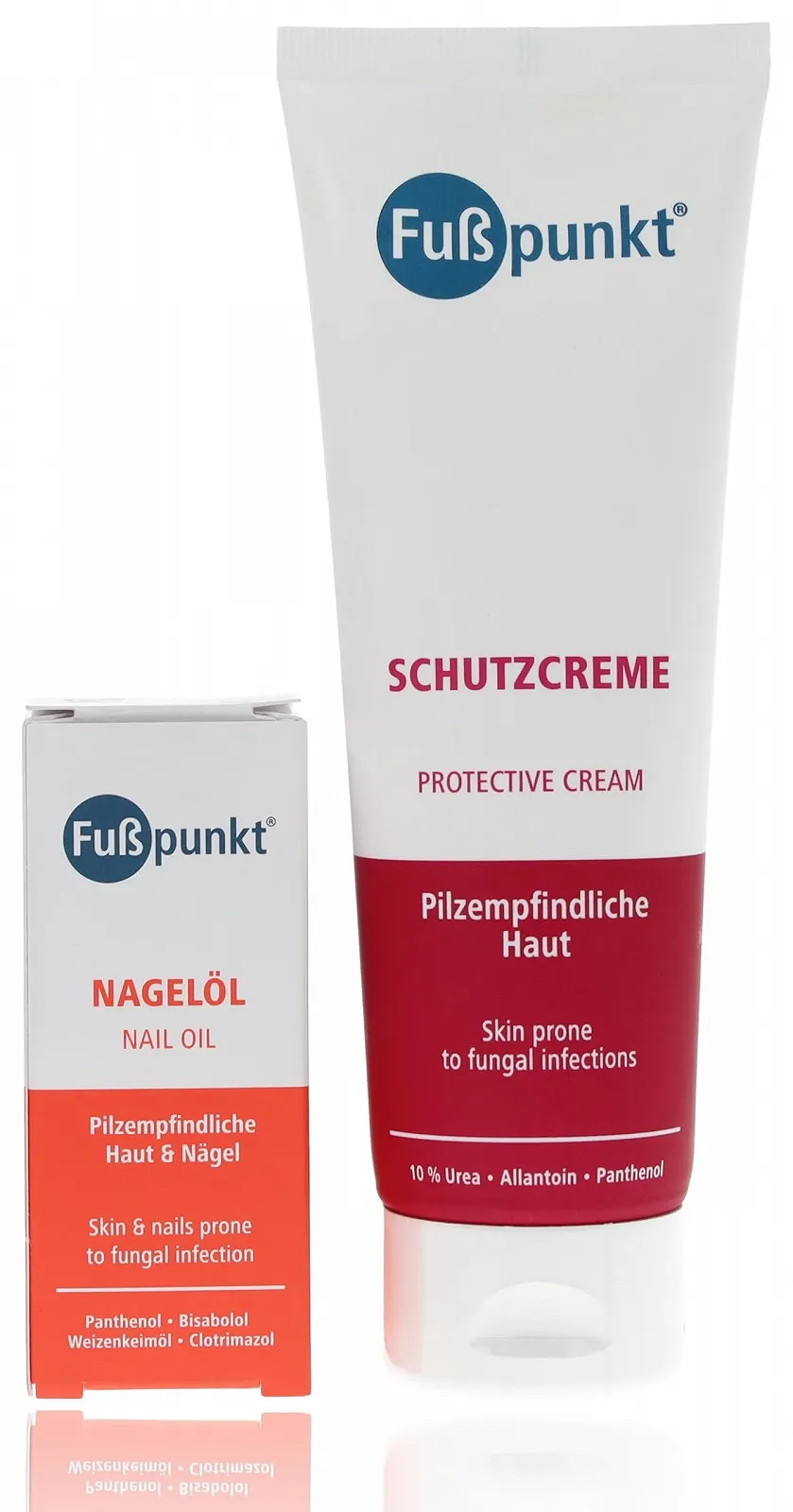 Набор для ног Fußpunkt Защитный крем 125 мл + Масло для ногтей 20 мл для чувствительной к грибку кожи, фото №1