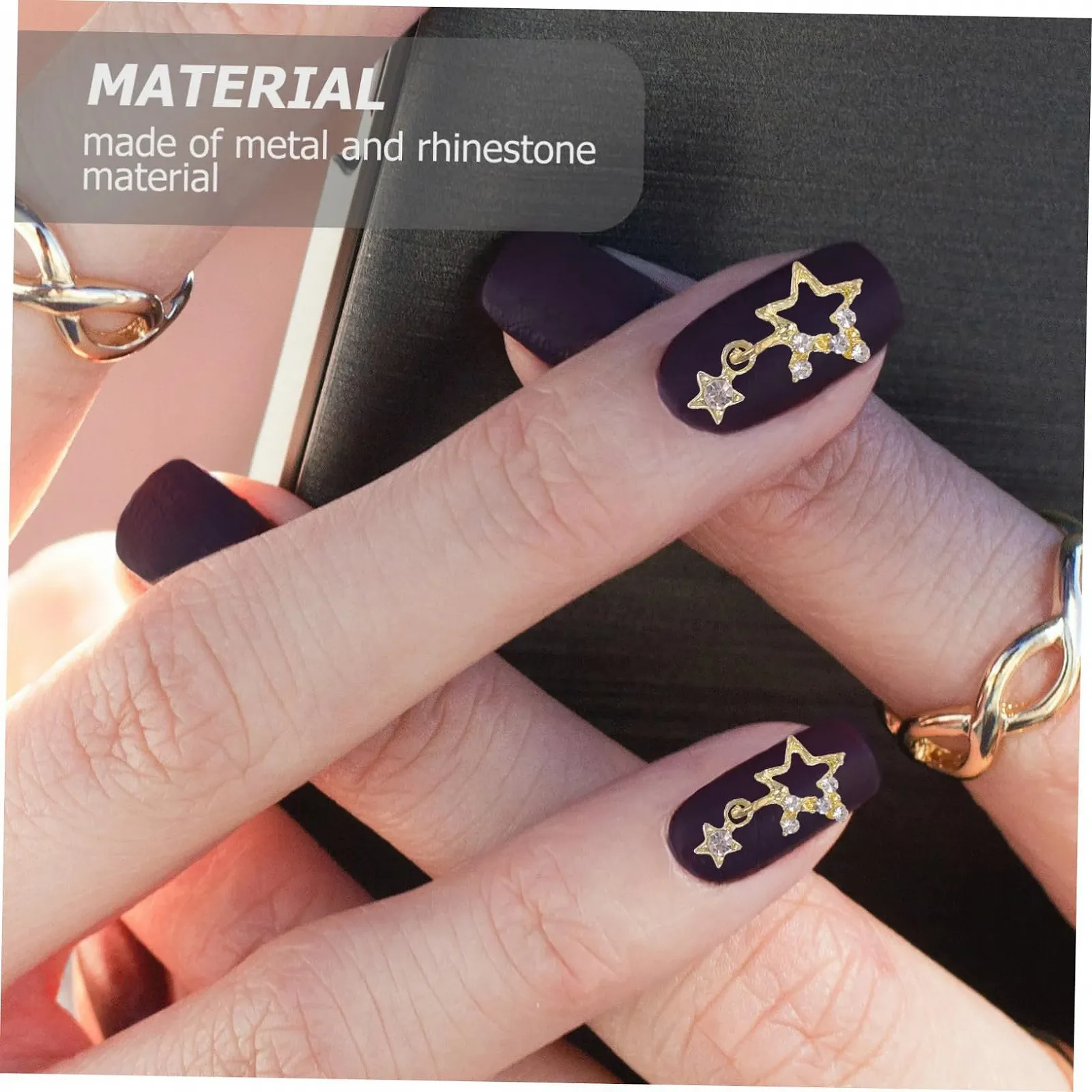 Підвіски для нігтів у формі зірок Mikinona, прикраси для манікюру, фото №7