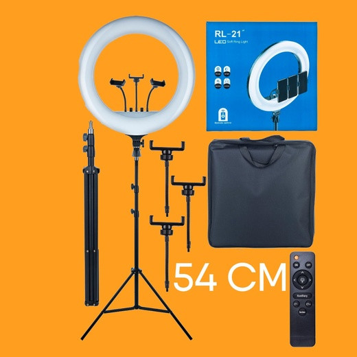 Кольцевая LED лампа RL-21 54см 220V 3 крепл тел пульт чехол Штатив PS, фото №9 Кольцевая LED лампа RL-21 54см 220V 3 крепл тел пульт чехол Штатив PS, фото №9