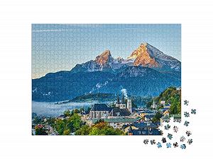 Пазл puzzleYOU Europe, Watzmann, Landscape, Berchtesgaden, Mountains & Valleys Вацманн и город Берхтесгаден в Баварских Альпах, Германия 1000 элементов synthetic.ua - Фото 1