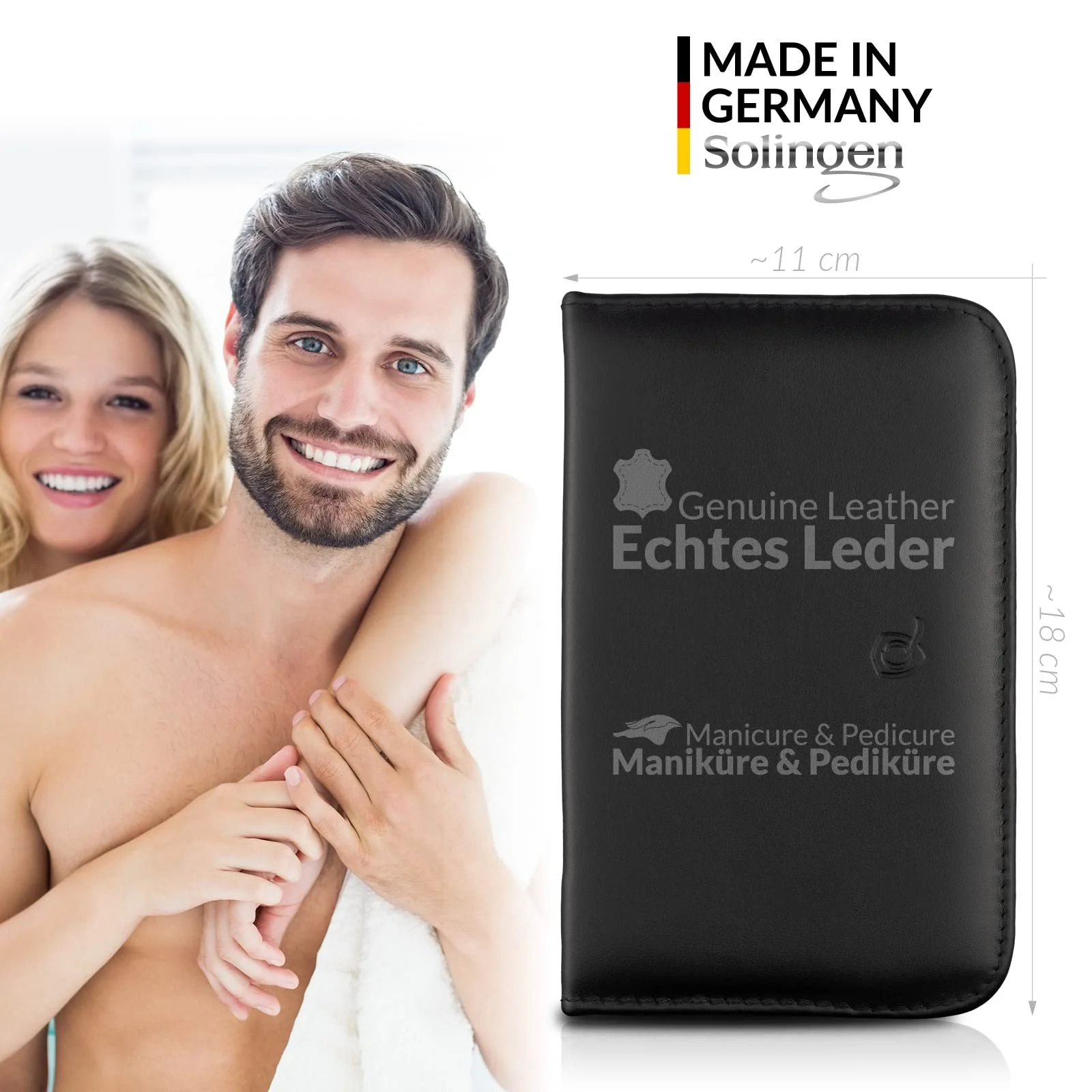 Набір для манікюру Solingen Mega, 12 предметів, в шкіряному чохлі, фото №2