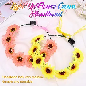 Венок для волос подсолнечники Zoestar LED synthetic.ua - Фото 1