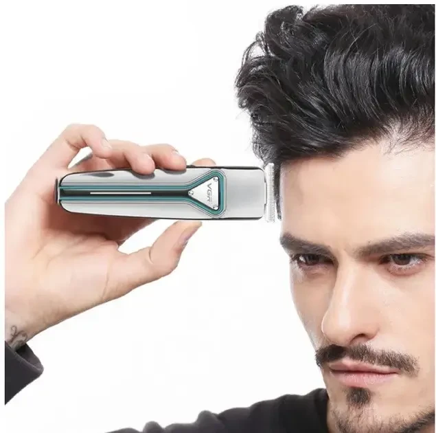 Профессиональная аккумуляторная машинка триммер для стрижения волос VGR V-008 3 съемные насадки, фото №4