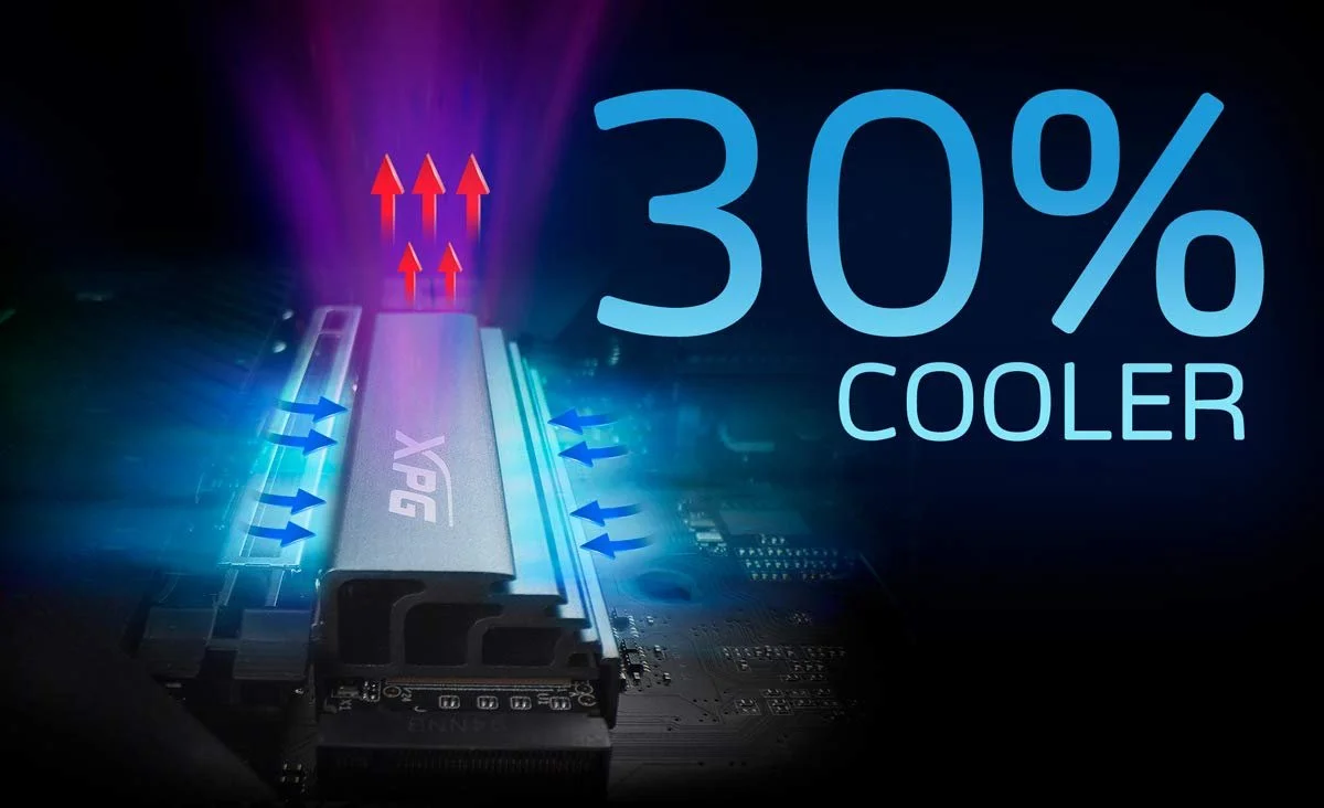 SSD-накопитель ADATA XPG GAMMIX S70 2 TB PCIe Gen 4.0 x4 M.2 2280 Серый, фото №4 SSD-накопитель ADATA XPG GAMMIX S70 2 TB PCIe Gen 4.0 x4 M.2 2280 Серый, фото №4