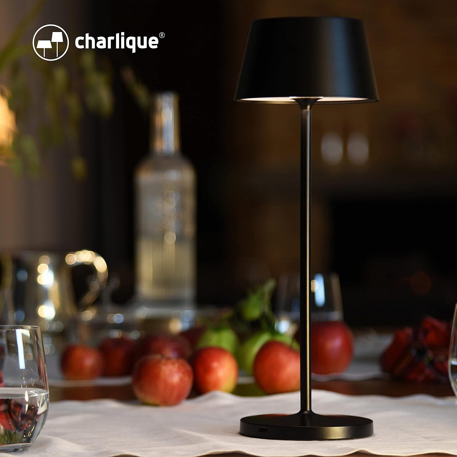 Настільна лампа charlique Dinner Light LED 34 см Акумуляторна USB IP54 Чорна, фото №3