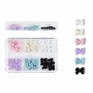 Прикраса для нігтів 3D бантики 30 шт, аксесуари різнокольорові synthetic.ua - Фото 1