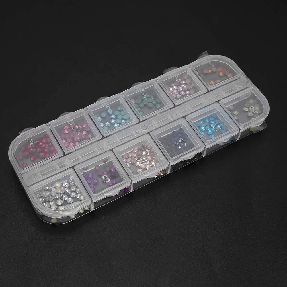 Стразы для ногтей 12 цветов для маникюра, кристаллы для ногтей для салона, фото №5