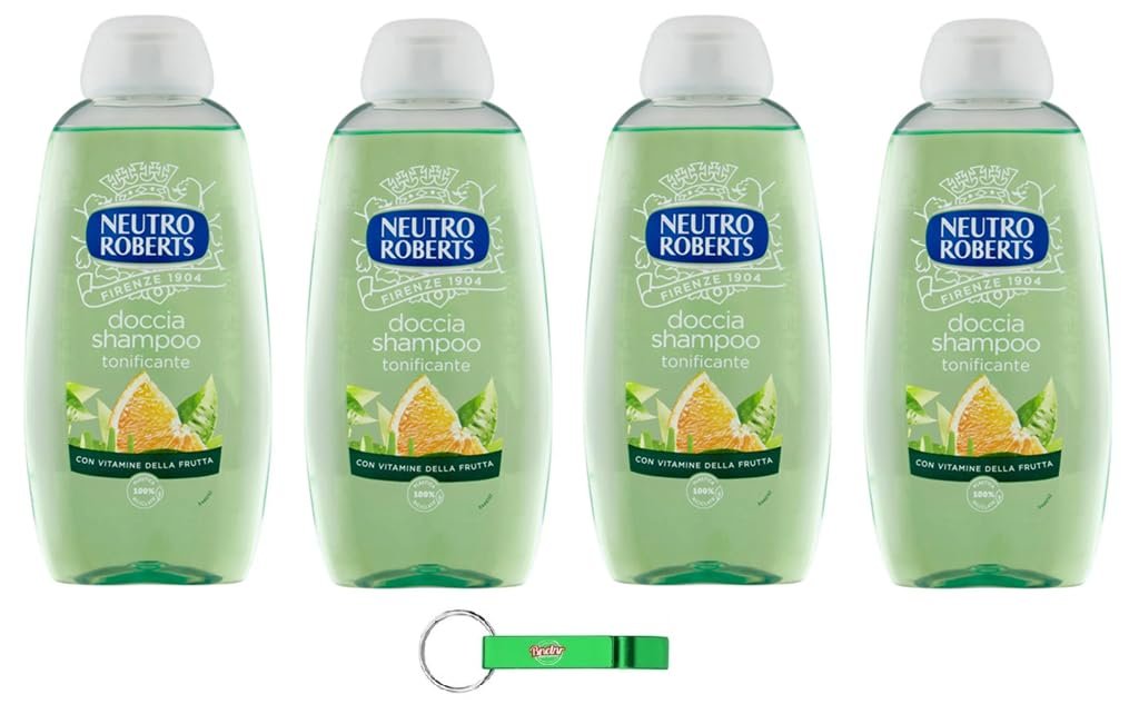 Шампунь-гель для душу Neutro Roberts Doccia Shampoo Tonificante з фруктовими вітамінами 4 x 250 мл, фото №1