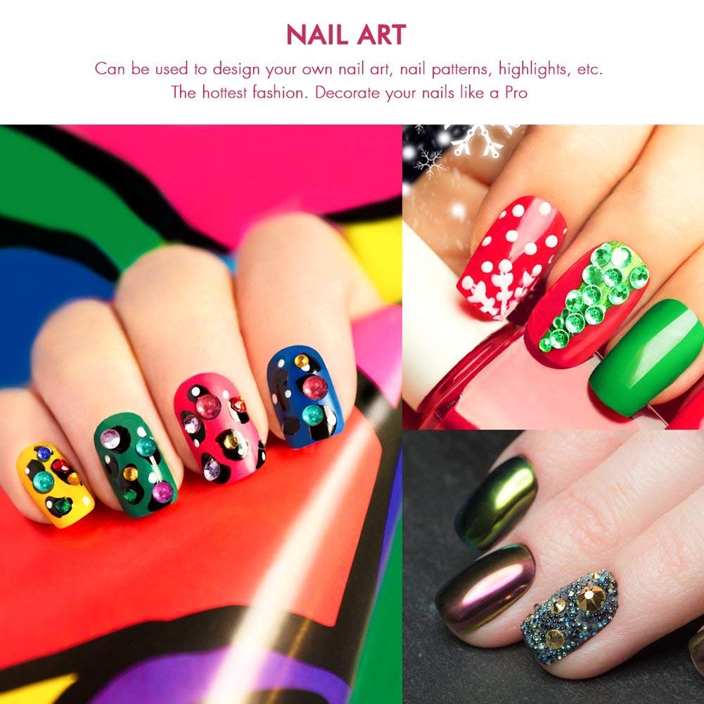Самоклеящиеся стразы Nicpro, 4125 штук, 25 цветов, 3 размера, наклейки с драгоценными камнями для лица, тела, DIY искусства и дизайна ногтей, фото №5