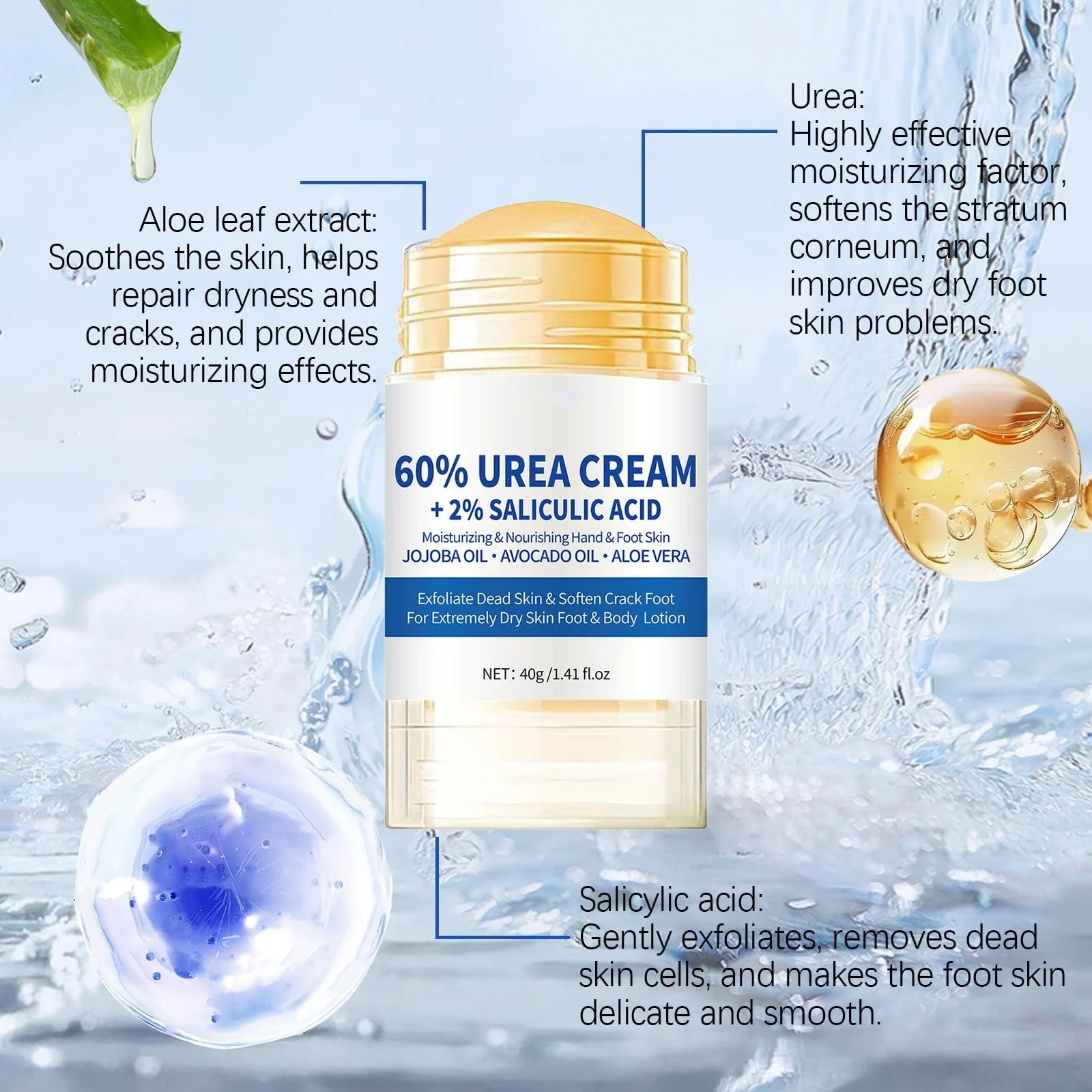 Набор кремов для ног увлажняющих с мочевиной против трещин и сухости 2 шт, фото №5