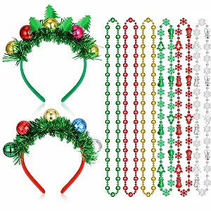 Набор рождественских украшений для волос и ожерелья, 8 шт. - Фото 1