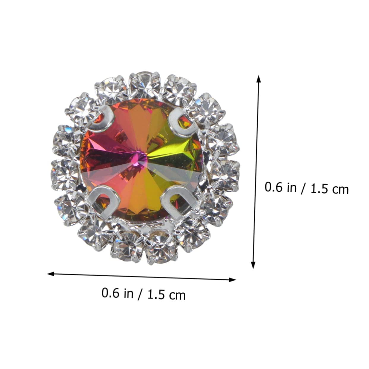 Стразы Плоские Operitacx Круглые Радужные 40 шт для рукоделия, свадебных и праздничных украшений, изготовления ювелирных изделий, чехлов для телефонов, скрапбукинга и прочего, фото №8