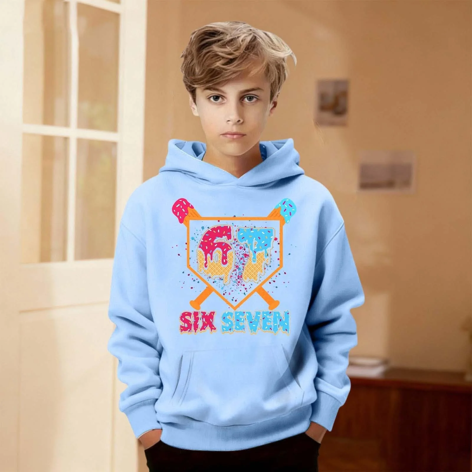 Повсякденна толстовка з довгими рукавами круглим вирізом, фото №3 Повсякденна толстовка з довгими рукавами круглим вирізом, фото №3