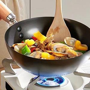 Сковорода BESTonZON Iron Wok з дерев'яною ручкою 24 см synthetic.ua - Фото 1