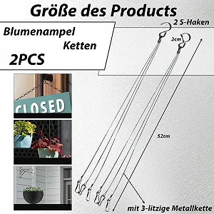 Ланцюги для підвісних вазонів 2 Sets 6-Strand 52 см Нержавіюча сталь зі S-подібними гачками synthetic.ua - Фото 1