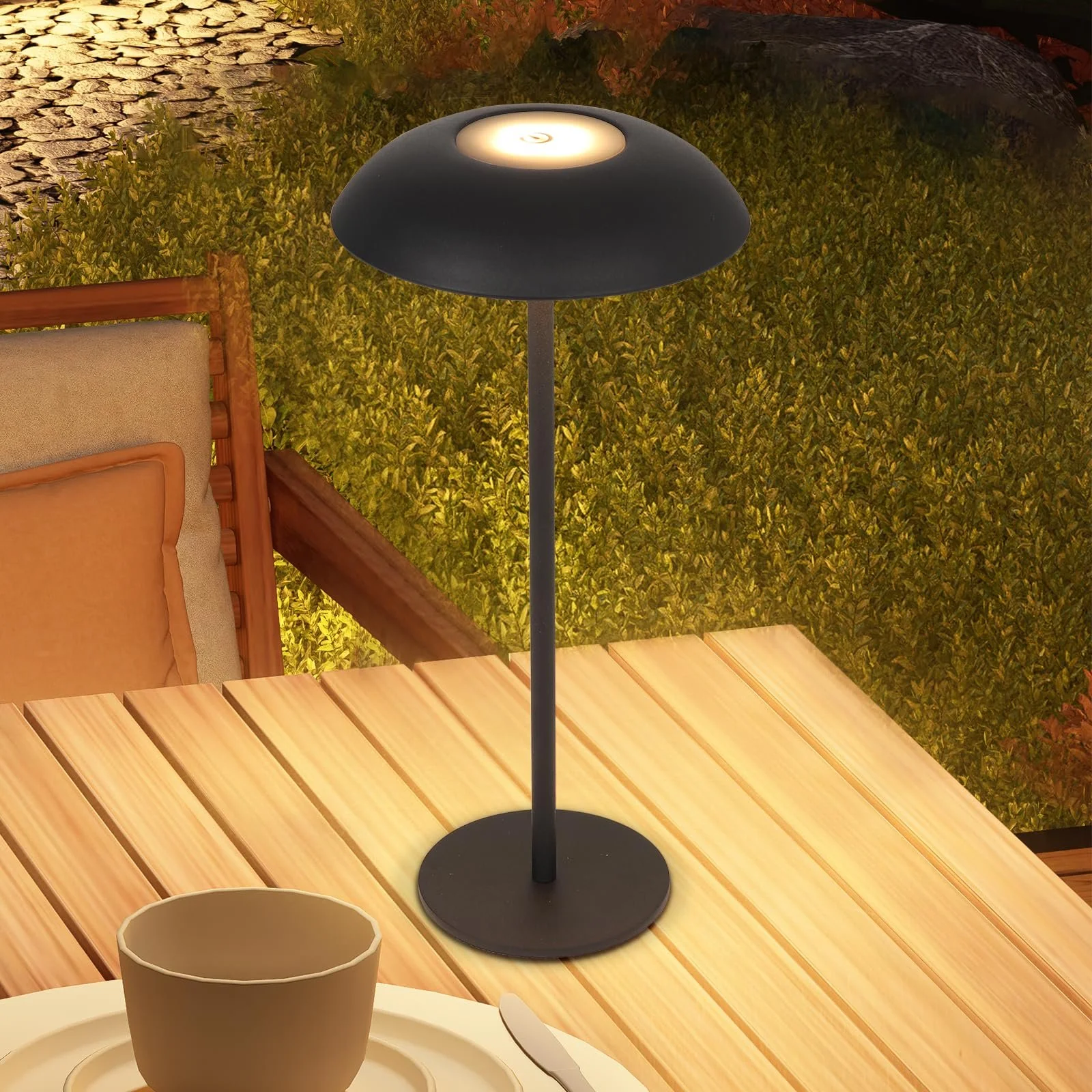 Настільна лампа LED Бездротова акумуляторна з димуванням USB Вулична 3000 K - 6000 K Металева, фото №1