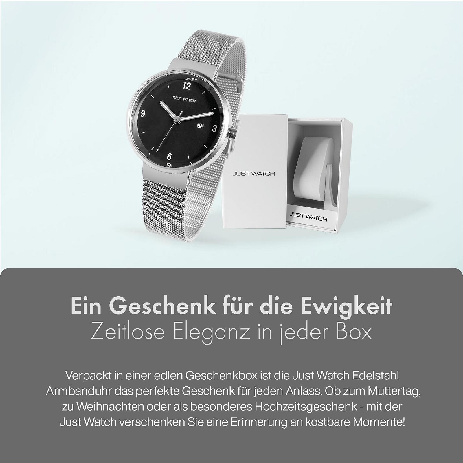 Женские часы Just Watch JW10082, сетчатый браслет, нержавеющая сталь, люминесцентные стрелки, дата, аналоговый, кварцевый, фото №6 Женские часы Just Watch JW10082, сетчатый браслет, нержавеющая сталь, люминесцентные стрелки, дата, аналоговый, кварцевый, фото №6