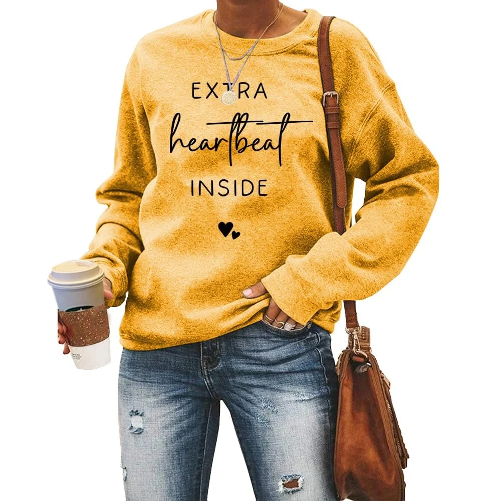 Блуза женская MLZHAN Heartbeat Inside для беременных, детский пуловер, свитшот для новой мамы, фото №1