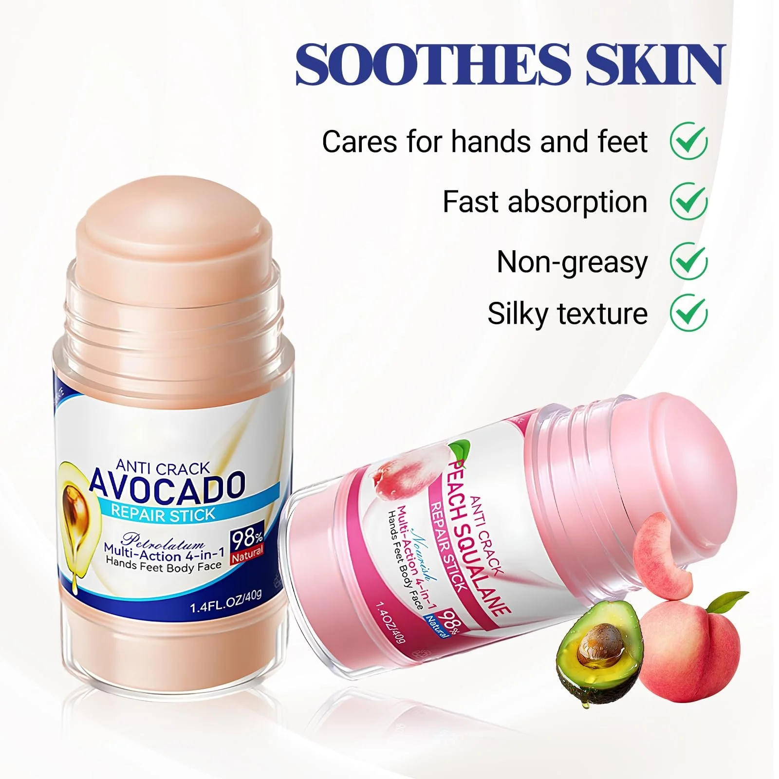 Крем для ног Summer foot Набор 2 шт. для очень сухой кожи с персиком и авокадо и 10 масками для ног, фото №6