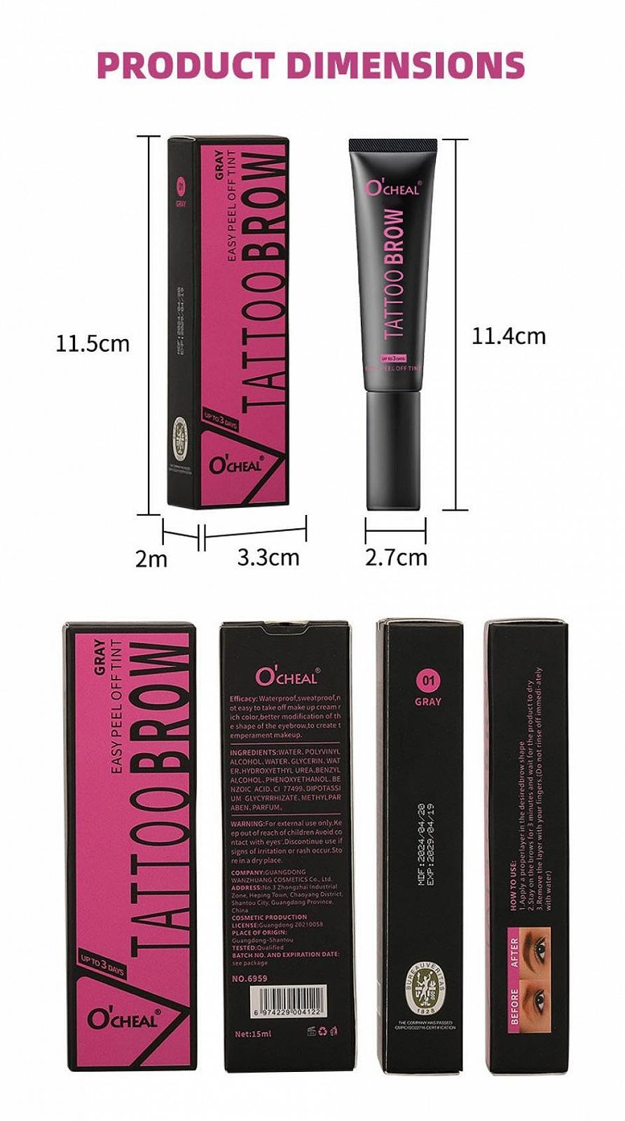 Гель для брів Peel Off з трафаретами набір, фото №7