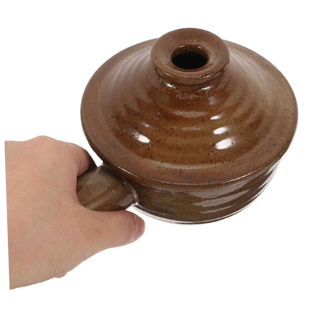 Набір із 2 горщиків Ciieeo японський стиль груба кераміка з кришкою та ручкою для мікрохвильової печі, фото №4