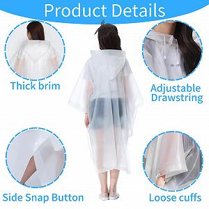 Дитячий дощовик Bosdontek, 2 шт, водонепроникний, дихаючий з капюшоном synthetic.ua - Фото 1