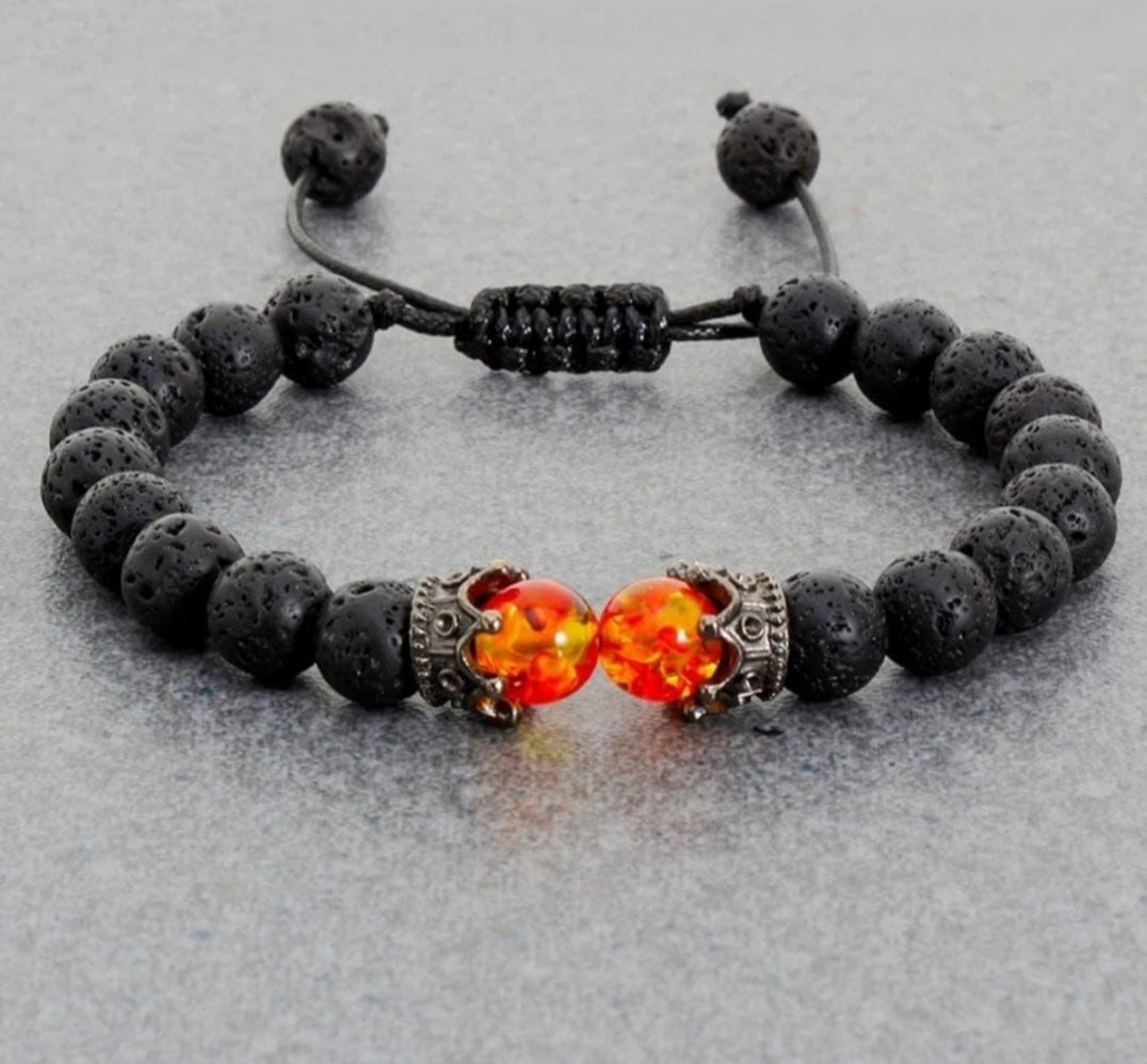 Браслет чорний на руку з натурального каменю Корони, фото №1