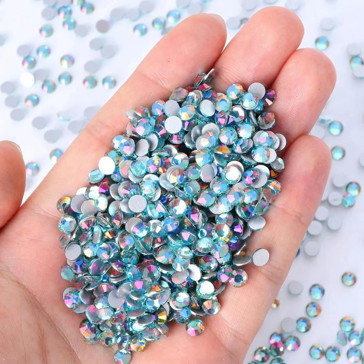 Стрази Плоска задня частина, сині кришталеві скляні камені для приклеювання, DIY аксесуари синій, S 6, 1440 шт, фото №1