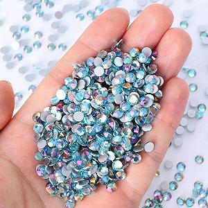 Стрази Плоска задня частина, сині кришталеві скляні камені, для приклеювання, DIY-аксесуари Синій, S 8, 1440 шт - Фото 1