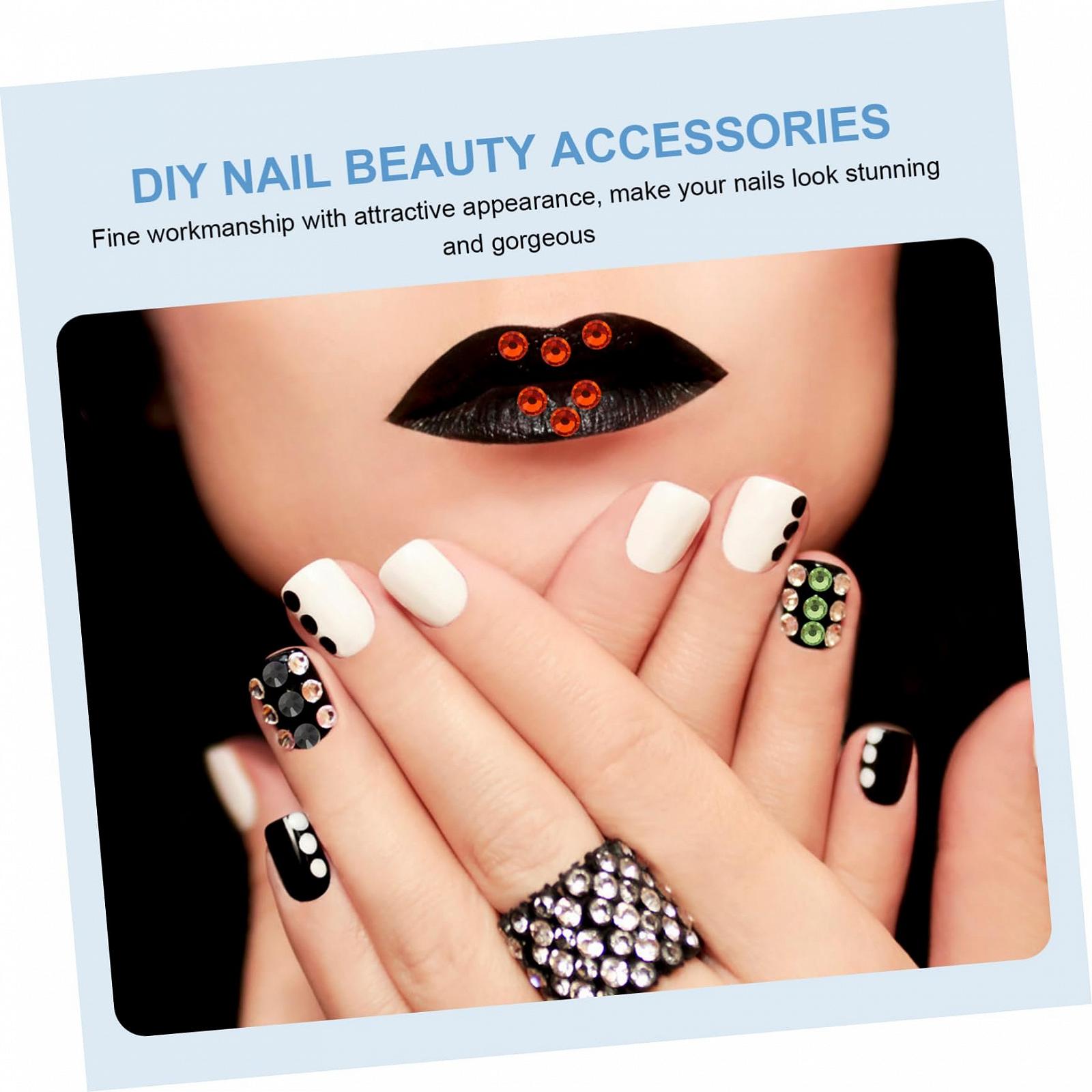 Стразы для ногтей FRCOLOR 2 шт. Блестящие, плоские стеклянные подвески для дизайна ногтей, веера, универсальные для рукоделия и изготовления ювелирных изделий, фото №3