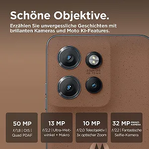 Смартфон Motorola edge50 neo 8/256GB 6.36" Super HD 50 Мп 4310 мАч Android 14 Mocha Mousse (Веганская кожа) + Защитный чехол synthetic.ua - Фото 1