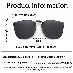 Сонцезахисні окуляри кліпса, поляризовані, кліпса на окуляри, UV400 synthetic.ua - Фото 1