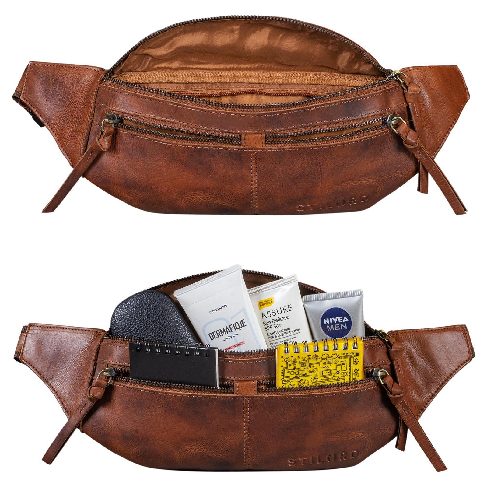Поясная Сумка STILORD Casimir XL из Натуральной Кожи Винтажного Дизайна Porto - Cognac, фото №3