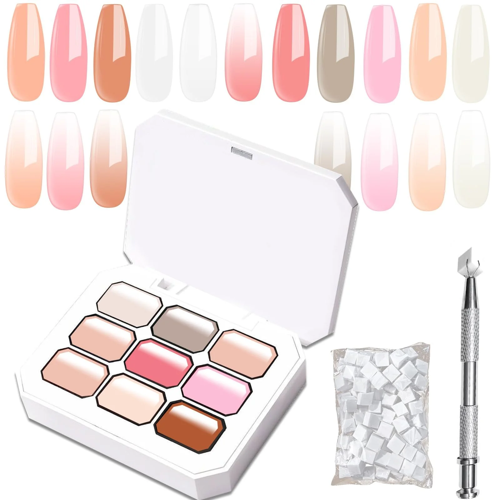 Гель-лак Clara Colors Gradient Set, 9 кольорів Nude Pink White Ombre, фото №1