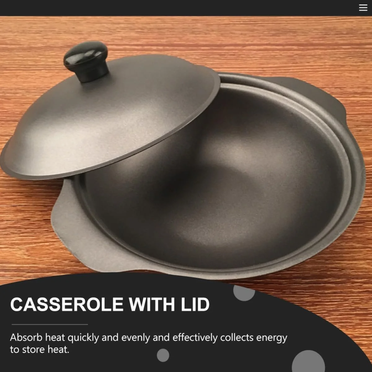 Каструля-жаровня BESPORTBLE 18 см чавунна з кришкою для індукційних плит, фото №6