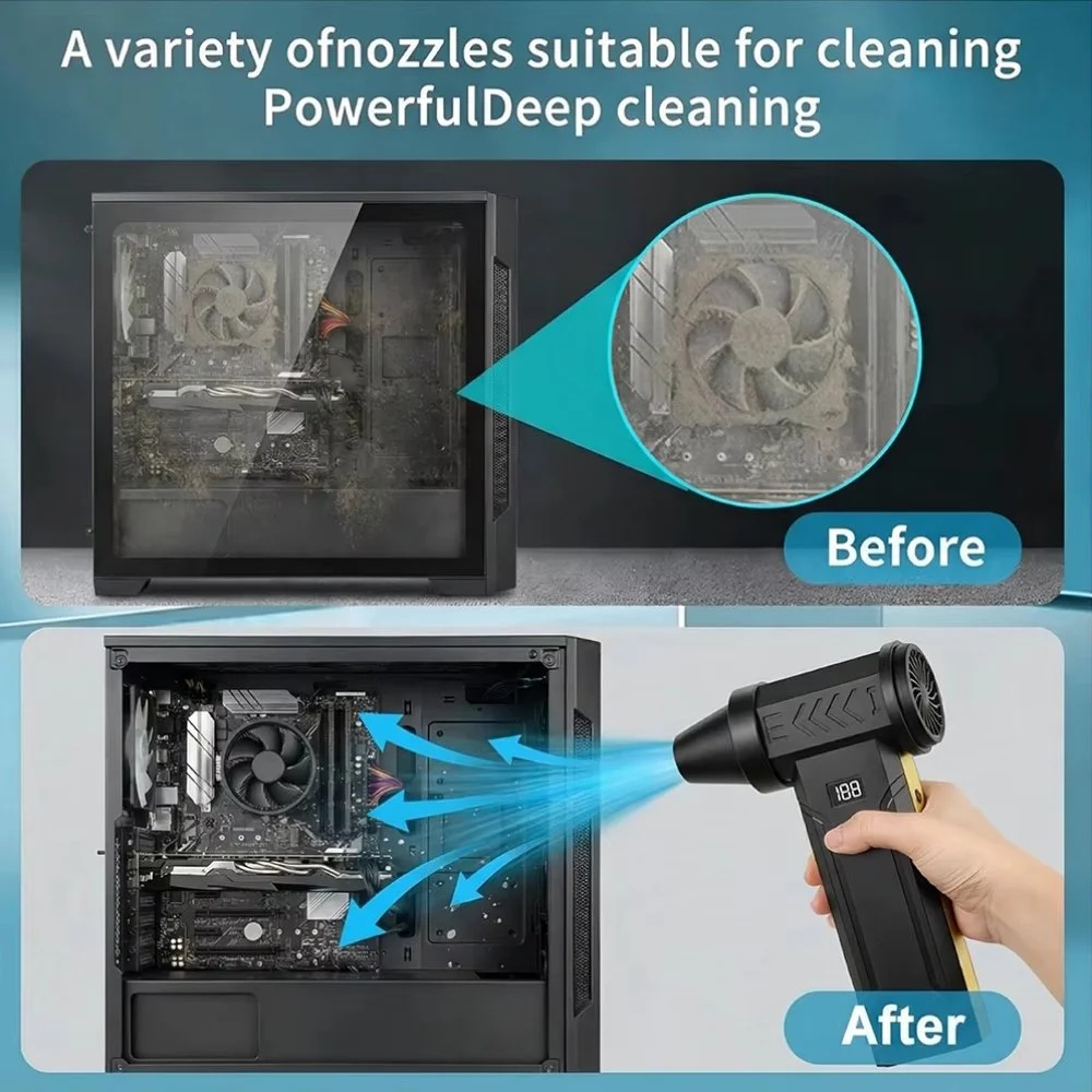 Портативний турбовентилятор Violent F18 Turbo Jet Fan 150000 RPM Black, фото №5