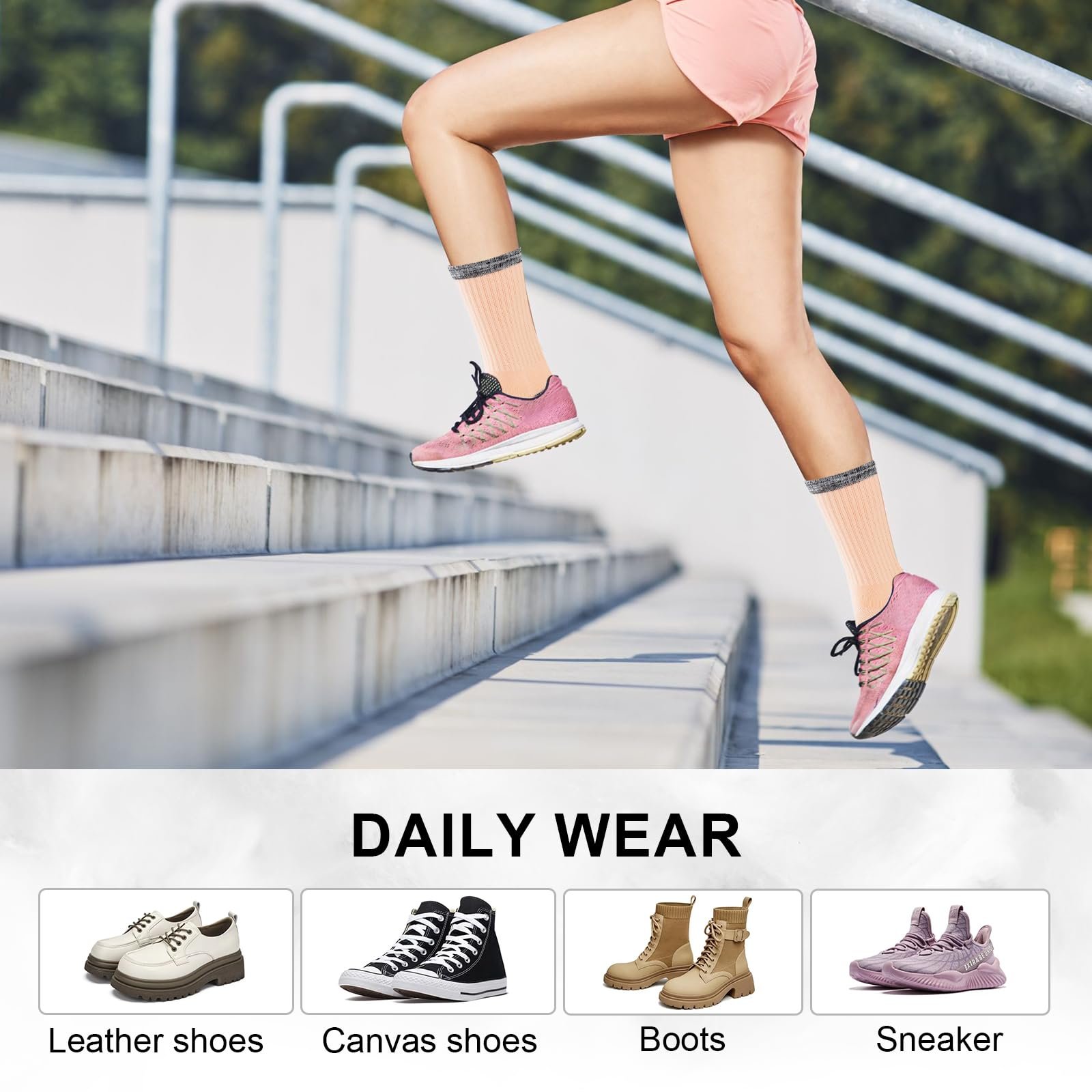 Женские походные носки, 39-42, 35-38, Женские спортивные носки, дышащие, с мягкой подкладкой, термоноски из хлопка для бега, для активного отдыха, против волдырей, толстые носки, многофункциональные спортивные носки, 6 пар, фото №6