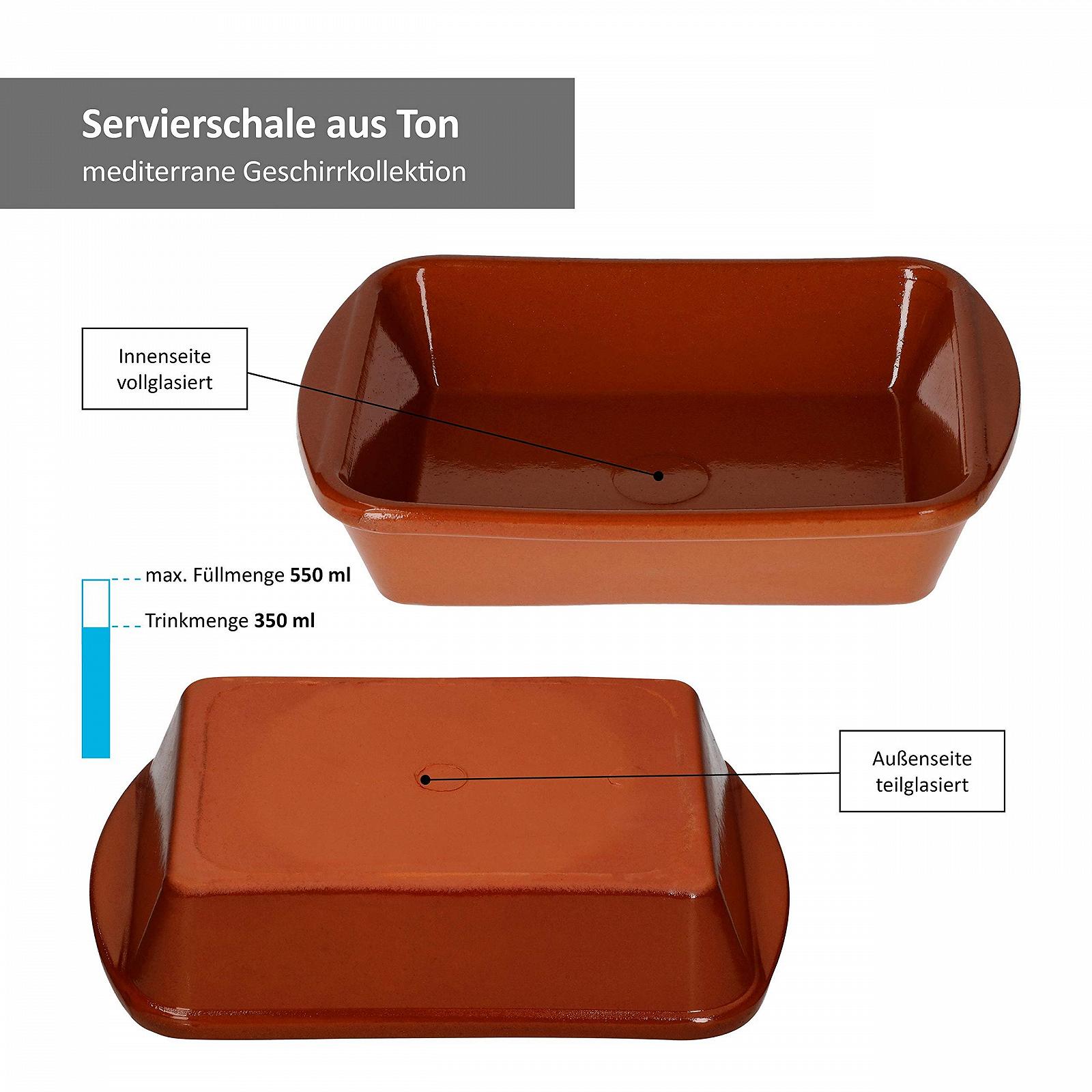 Набір форм для запікання MamboCat Tonware 2 штуки 4 x 20 x 14.5 см 350 мл керамічні глазуровані ручної роботи, фото №6