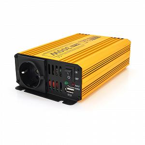 Інвертор напруги Mexxsun MXSPSW-300, 12V/220V, 300W з правильним синусоїдом 1 Shuko клемних проводів Q8 - Фото 1