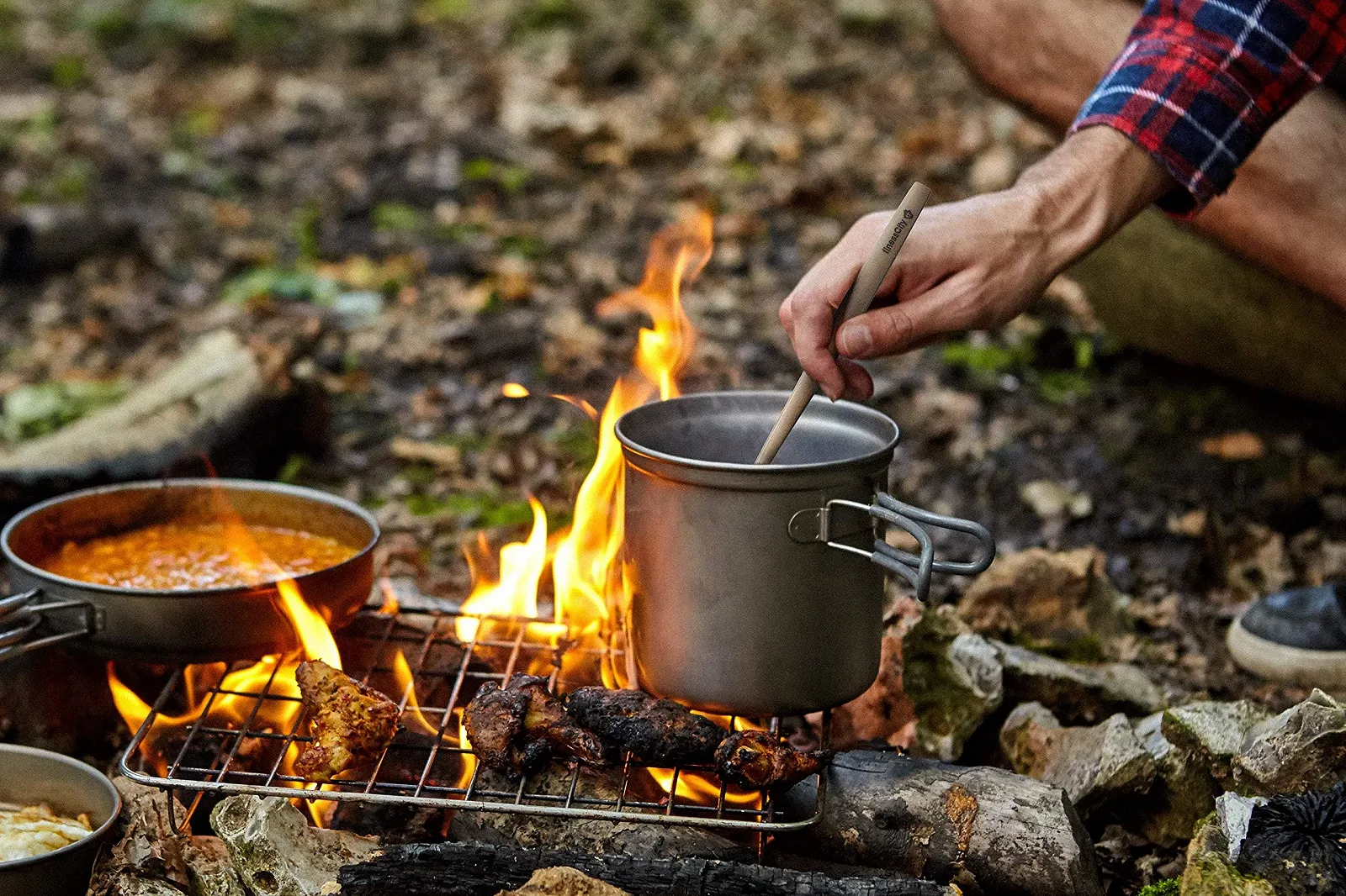 Ложка Titanium з довгою ручкою та великою чашею, 221 мм, кругла, титанова, з водонепроникним чохлом, фото №7