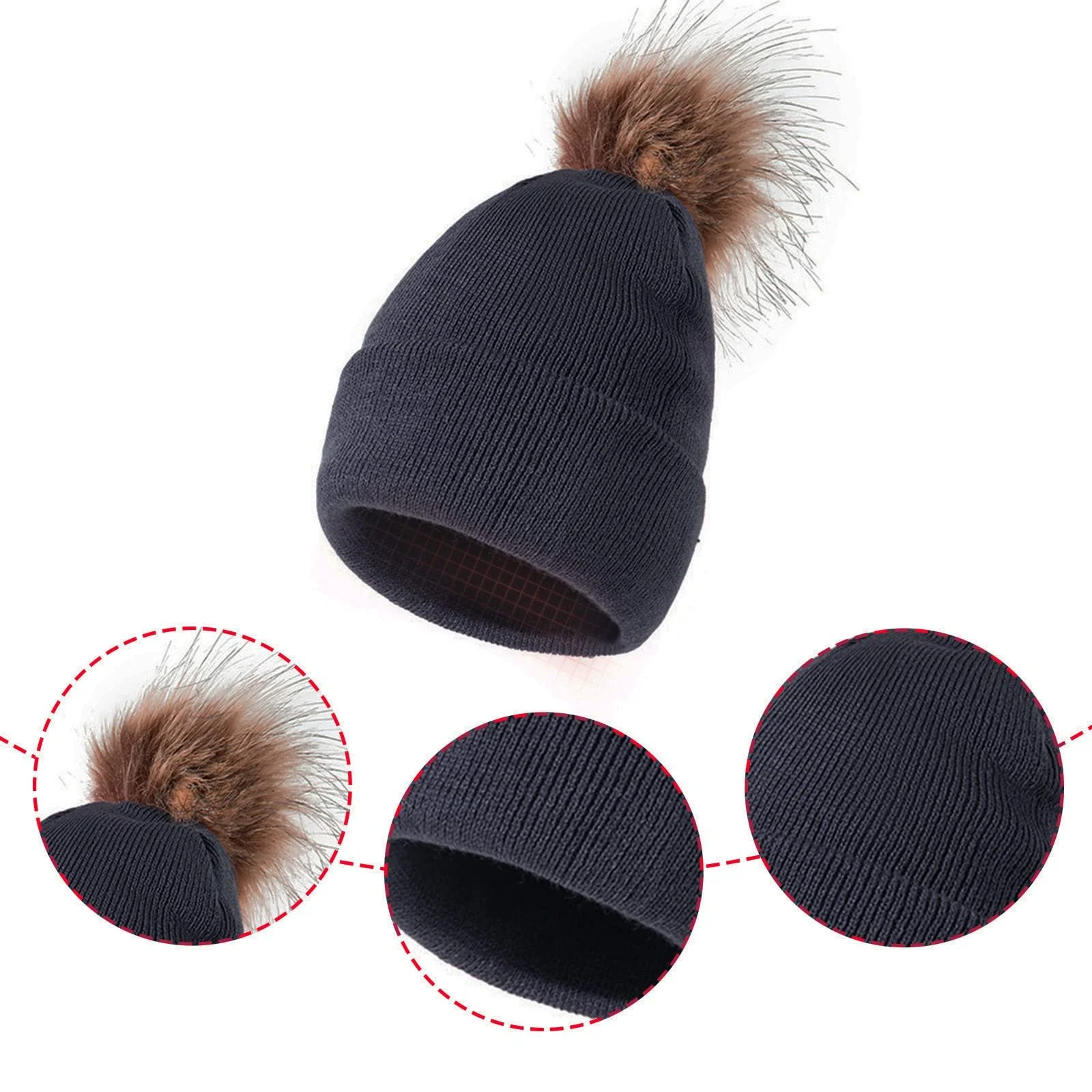 Дитяча в'язана шапка HANXIULIN Зимова тепла, фото №6