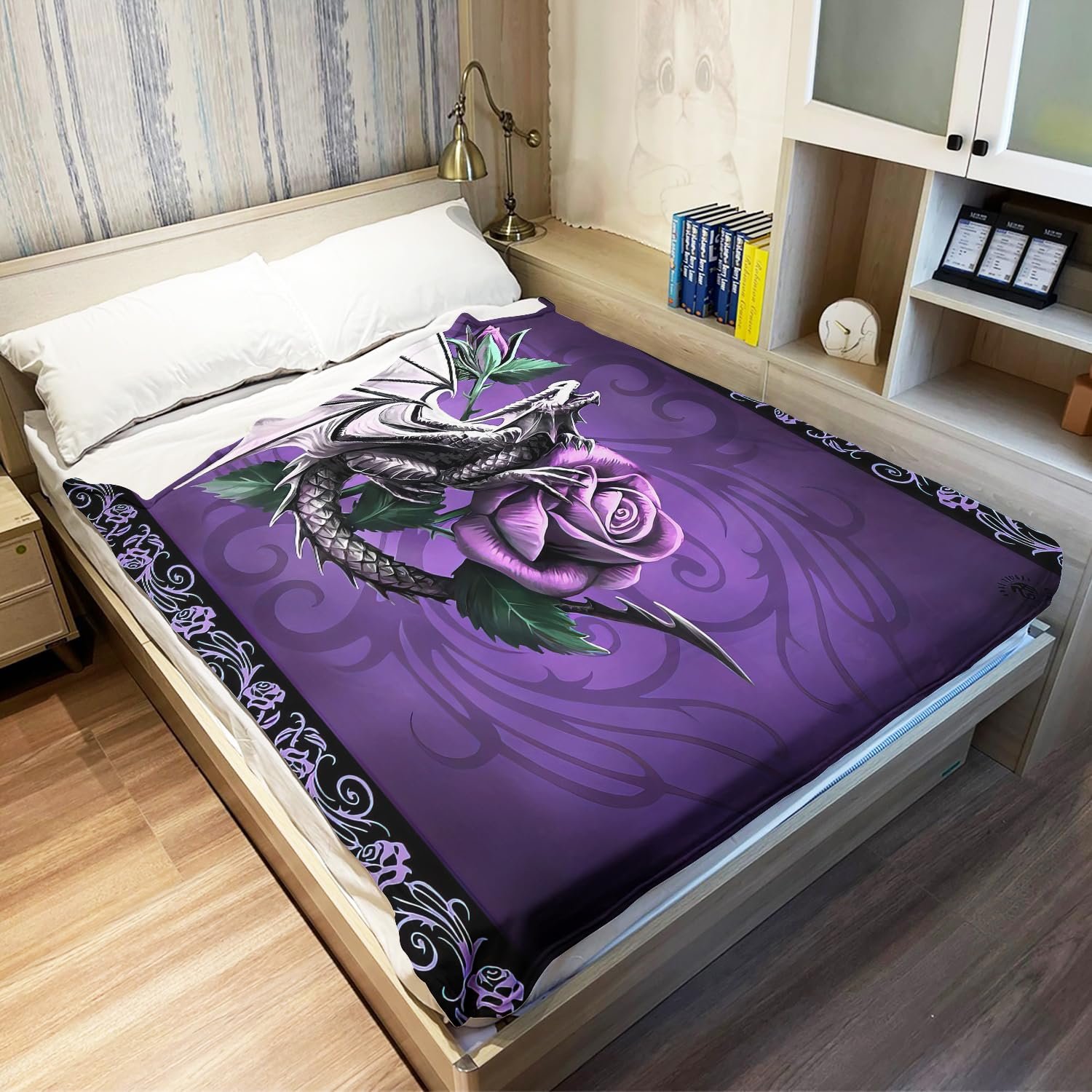Покривало YISUMEI Фланелева М'яка Флісова Покривало Дракон Краса, 150 x 200 см, фото №4