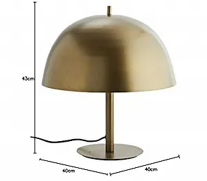 Настільна лампа Madame Stoltz З великим абажуром Золота - Фото 1