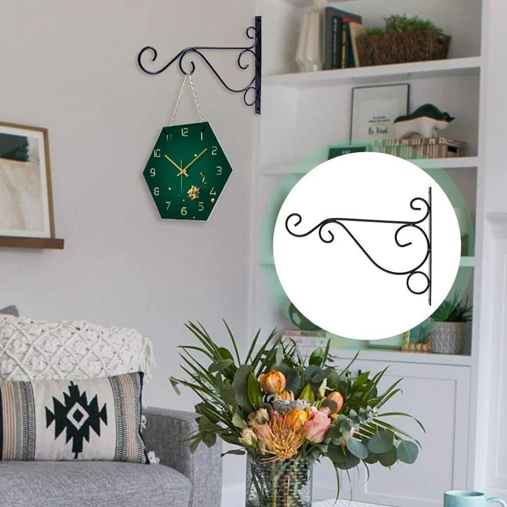 Кронштейны для подвесных корзин 3 шт. Настенные крючки из черного металла для фонарей и декора с 6 винтами, фото №7