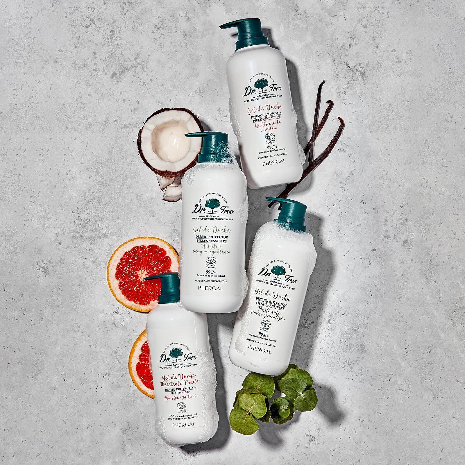 Гель для душу Dr. Tree Skin-nourishing and protective Кокос та білий мускус 500 мл, фото №8 Гель для душу Dr. Tree Skin-nourishing and protective Кокос та білий мускус 500 мл, фото №8