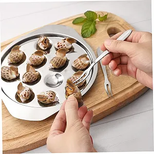 Форма для улиток 3 шт./набор 12 ячеек из нержавеющей стали с ручкой круглая гладкая synthetic.ua - Фото 1